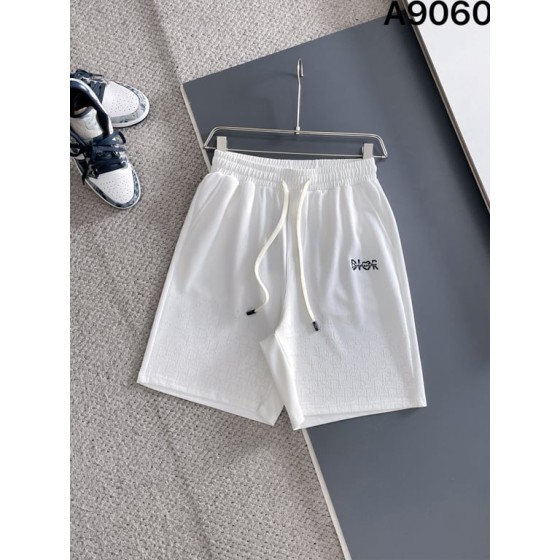Dior White Embossed Oblique Print Sweat Shorts with Graffiti Logo